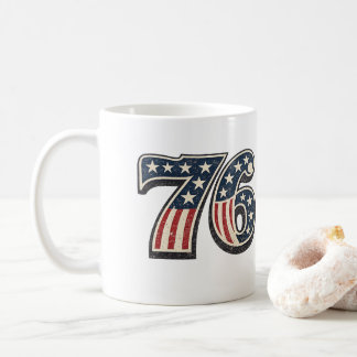 Vintage 1776 Amerikanische Flagge Nummer 76 Patrio Kaffeetasse