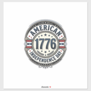 Vintage 1776 Amerikanischer Unabhängigkeitstag-Shi Aufkleber