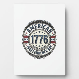 Vintage 1776 Amerikanischer Unabhängigkeitstag-Shi Fotoplatte
