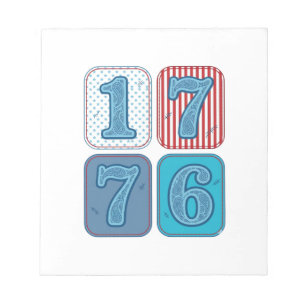 Vintage 1776 patriotischer Patchwork Notizblock