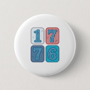 Vintage 1776 patriotisches Patchwork Button