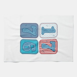 Vintage 1776 patriotisches Patchwork Geschirrtuch