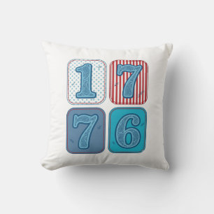 Vintage 1776 patriotisches Patchwork Kissen