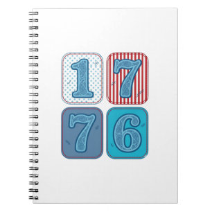 Vintage 1776 patriotisches Patchwork Notizblock