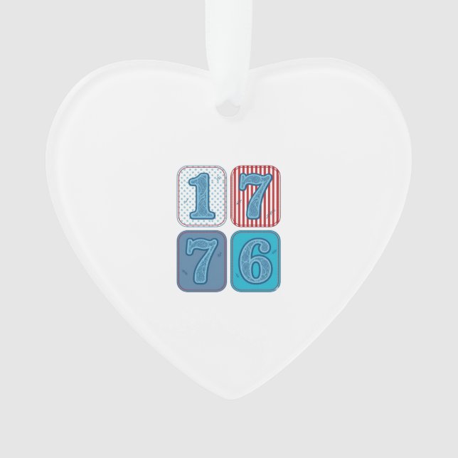 Vintage 1776 patriotisches Patchwork Ornament (Vorderseite)