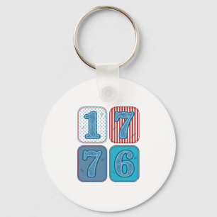 Vintage 1776 patriotisches Patchwork Schlüsselanhänger