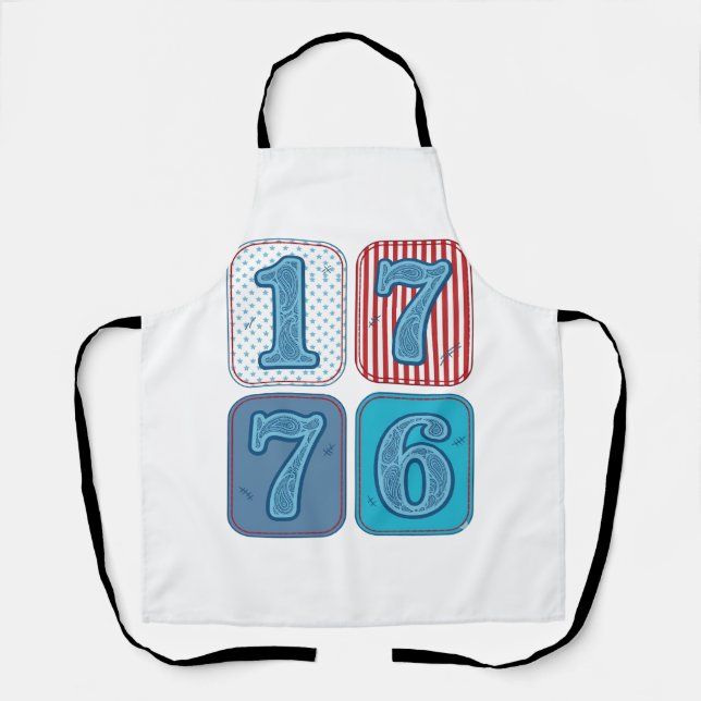Vintage 1776 patriotisches Patchwork Schürze (Vorderseite)