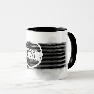 Vintage 1776 Schwarze Tinte Wasserfarbe Flagge 4. Tasse