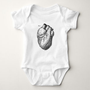 Vintage 1800er Herz Retro Herz Anatomie Herzen Baby Strampler