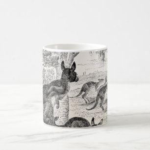 Vintage 1800er Riesige Kängurus Australisches Käng Kaffeetasse