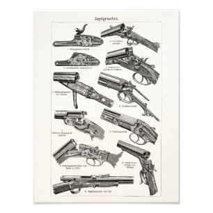 Vintage 1800er Schrotflinte Antike Schrotflinten A Fotodruck