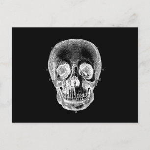 Vintage 1800er Skull Retro Anatomisch Schwarz-weiß Postkarte