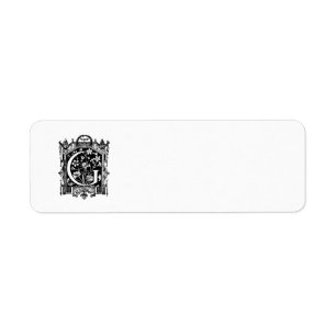 Vintage 1800s Buchstabeg-Monogramm-Illustration