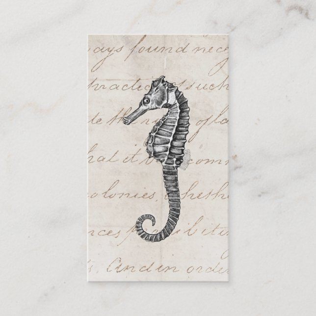 Vintage 1800s hawaiische Seepferdeillustration Visitenkarte (Vorderseite)