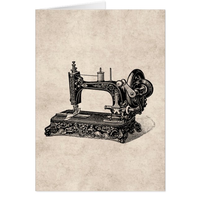 Vintage 1800s Nähmaschine-Illustration (Vorne)