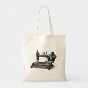 Vintage 1800s Nähmaschine-Illustration Tragetasche