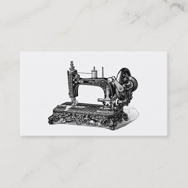 Vintage 1800s Nähmaschine-Illustration Visitenkarte (Vorderseite)