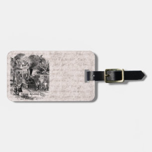 Vintage 1800s Panamakanal-Eisenbahn-Zug-Schablone Gepäckanhänger