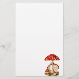 Vintage 1800s Pilz-Rot-Pilz-Schablone Briefpapier