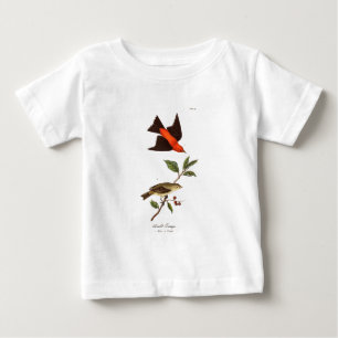 Vintage 1800s Scarlettanager-Vogel-Singvogel-Vöge Baby T-shirt
