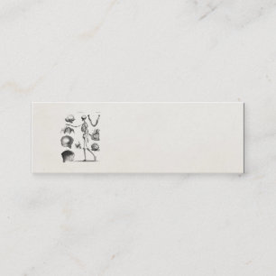 Vintage 1800s Skeleton antike Anatomie-Skelette Mini Visitenkarte