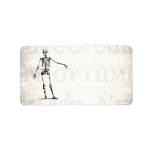 Vintage 1800s Skeleton Retro Skelett-Anatomie Adressaufkleber