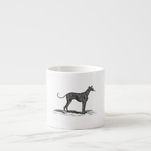 Vintage 1800s Windhund-Hundeillustration - Hunde Espressotasse