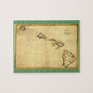 Vintage 1837 Hawaii Map - Hawaiian Islands Puzzle