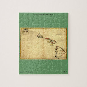 Vintage 1837 Hawaii Map - Hawaiian Islands Puzzle