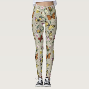 Vintage 1842 Schmetterling Nachtfalter Botanische Leggings