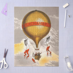 Vintage 1880 Lachambre Heißluftballon-Kunst Seidenpapier