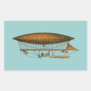 Vintage 1883 Reisendes Zeppelin Rechteckiger Aufkleber