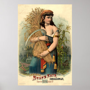 Vintage 1886 Indiana State Fair, Indianapolis Poster