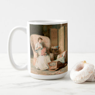 Vintage 1888 Mutter und schlafendes Baby, restauri Kaffeetasse