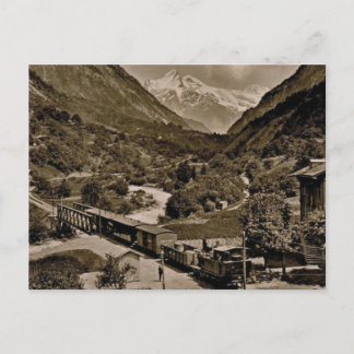 Vintage, 1890, Eisenbahnzug in Grindelwald Postkarte