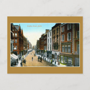 Vintage 1890er Jahre Farb-Grafton-Straßen-Dublin-F Postkarte