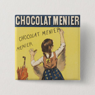 Vintage 1892 Chocolat Menier Französisches Mädchen Button