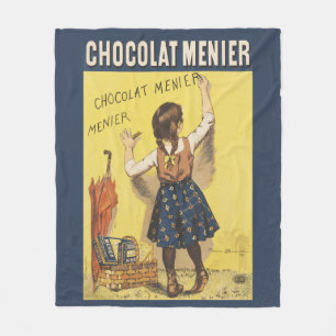 Vintage 1892 Chocolat Menier Französisches Mädchen Fleecedecke