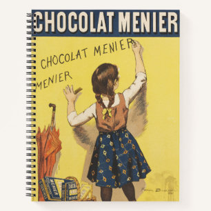 Vintage 1892 Chocolat Menier französisches Mädchen Notizbuch