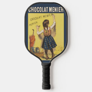 Vintage 1892 Chocolat Menier Französisches Mädchen Pickleball Schläger