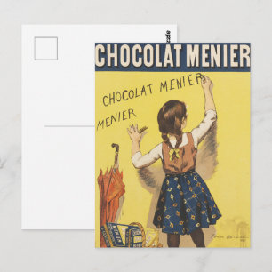 Vintage 1892 Chocolat Menier Französisches Mädchen Postkarte