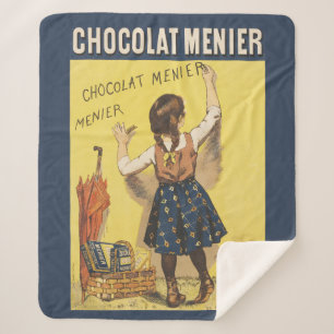 Vintage 1892 Chocolat Menier Französisches Mädchen Sherpadecke