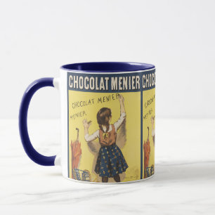 Vintage 1892 Chocolat Menier Französisches Mädchen Tasse