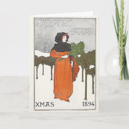 Vintage 1894 Harpers-Zeitschrift-Weihnachtskarte Feiertagskarte