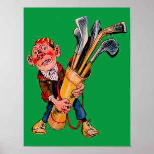 Vintage 1898 Golf Caddie Werbung - Printwerbung Poster