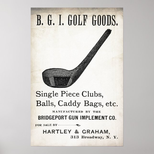 Vintage 1898-Golf-Werbung - Printwerbung Poster (Vorne)