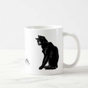 Vintage 1898 Katze und Frosch von Théophile Steinl Kaffeetasse