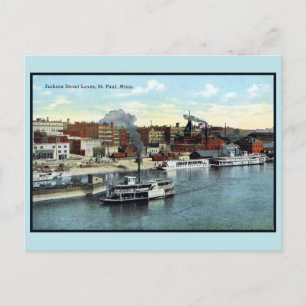 Vintage 1900 Jackson Street Deich, St. Paul MN Postkarte