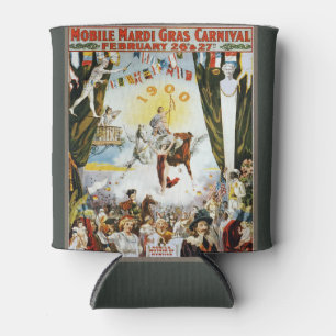 Vintage 1900 Mobile Mardi Gras Karneval Poster Kun Dosenkühler