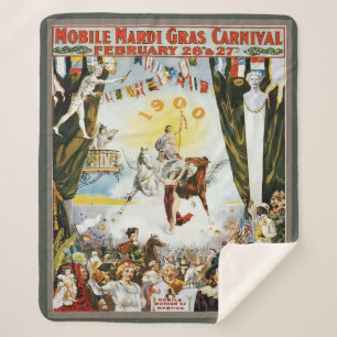 Vintage 1900 Mobile Mardi Gras Karneval Poster Kun Sherpadecke